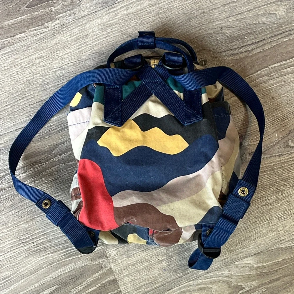 Fjallraven Kanken Art Mini Backpack Abstract Landscape Camo Blue 23611 Kids